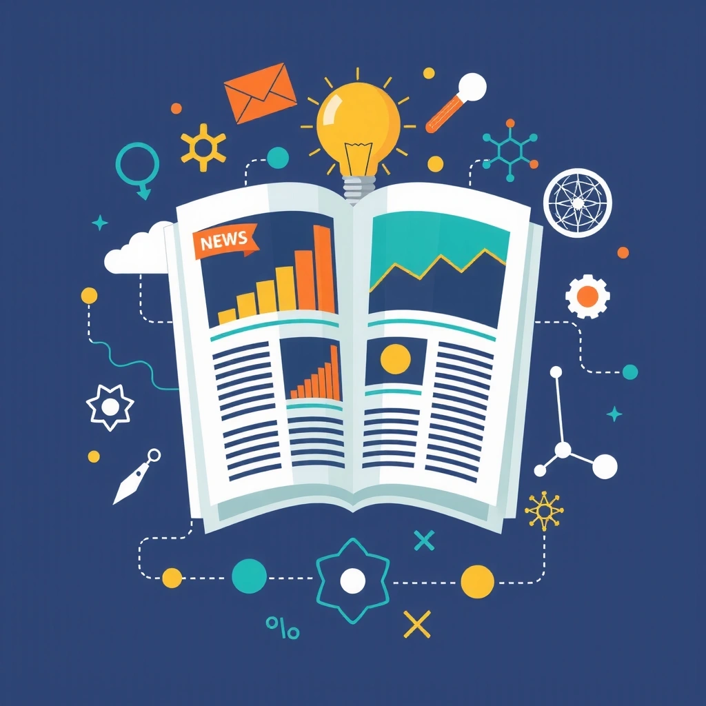 Ilustrație Știri - Ziar cu grafice