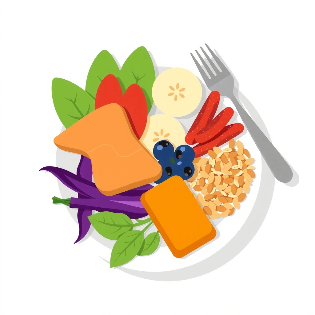 Ilustrație Nutriție - Farfurie sănătoasă