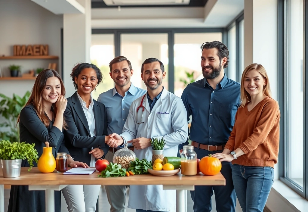 Echipa de experți Nutriexperti lucrând împreună