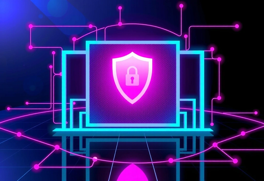 Ilustrație cu un firewall digital și o barieră de protecție